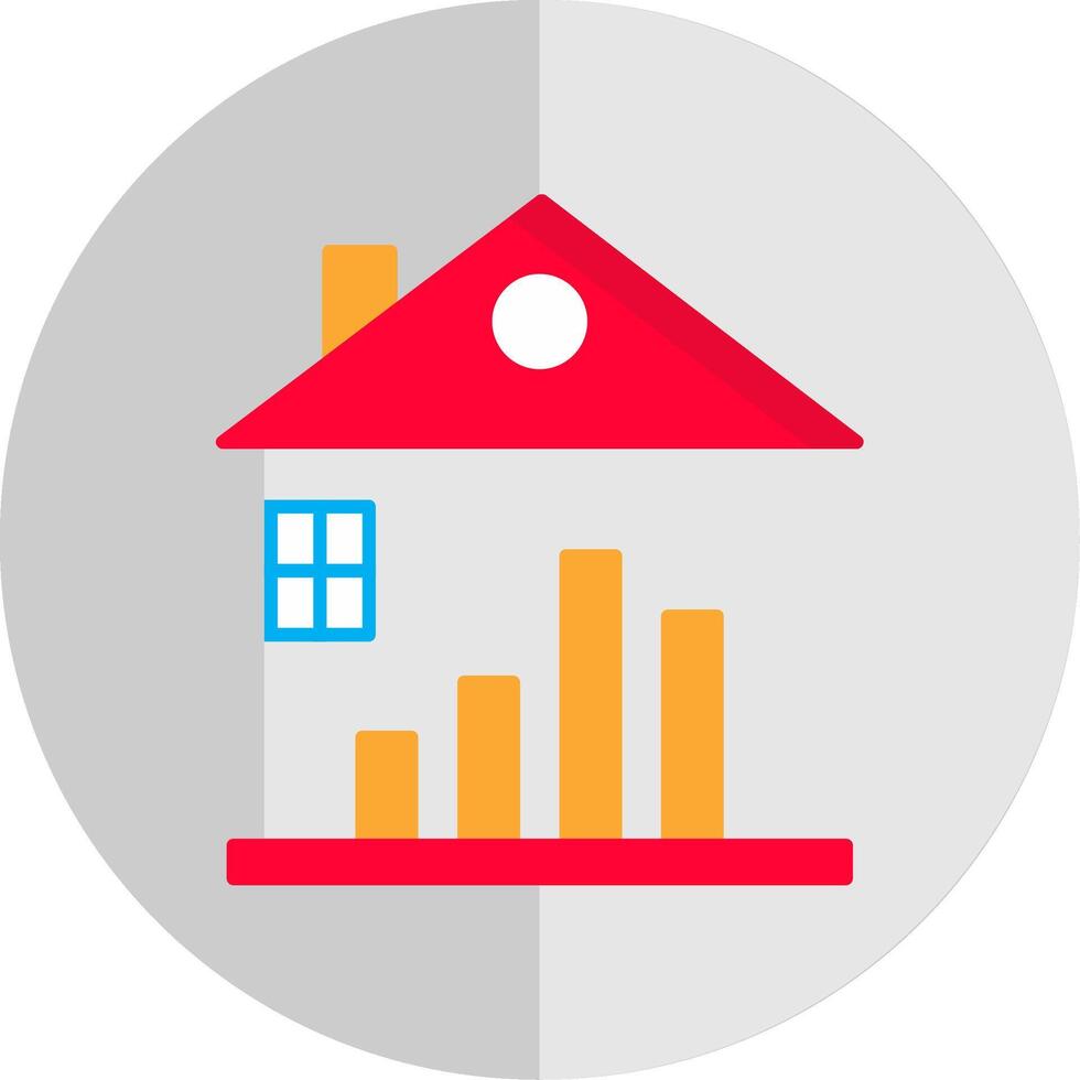 verklig egendom statistik platt skala ikon vektor