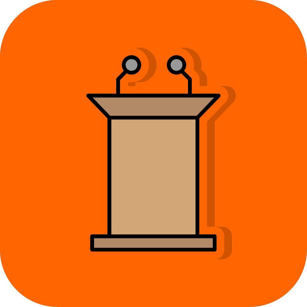 Podium gefüllt Orange Hintergrund Symbol vektor