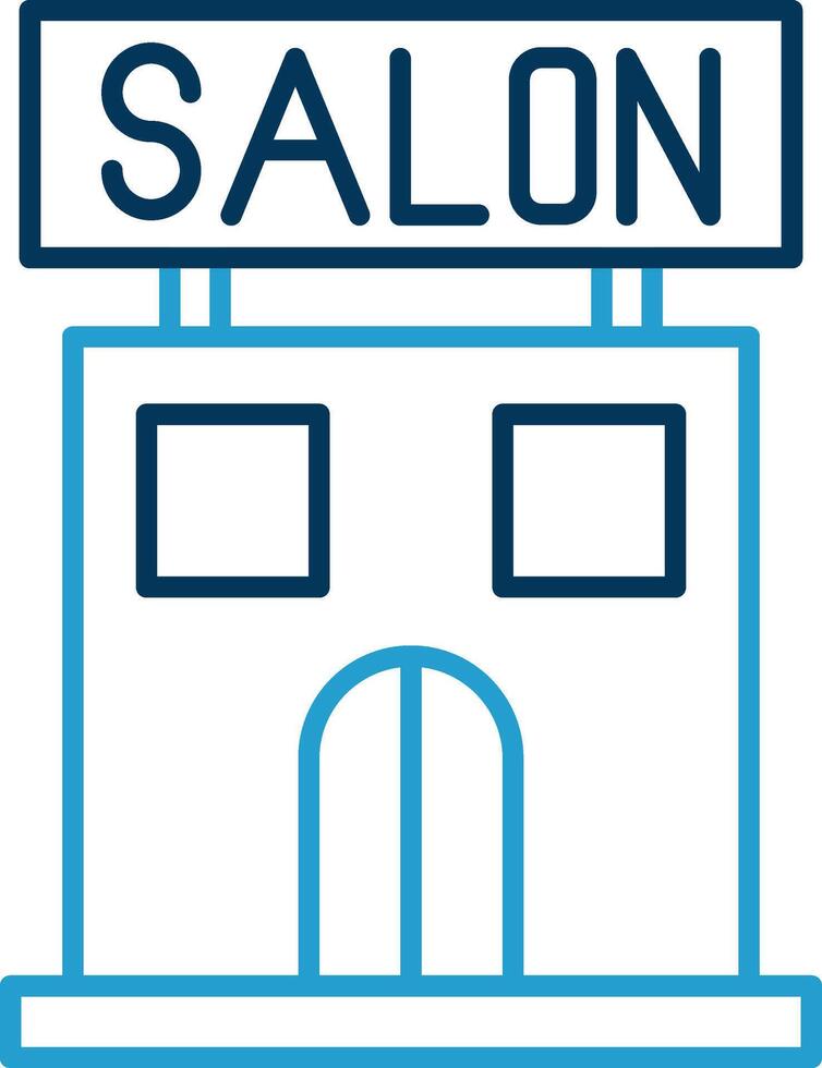 Salon Linie Blau zwei Farbe Symbol vektor