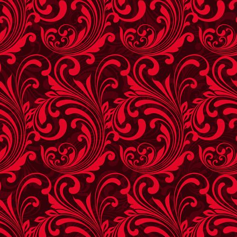 Ljust rött prydnadsfritt sömlöst mönster vektor