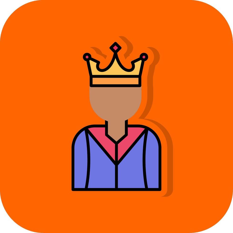 Prinz gefüllt Orange Hintergrund Symbol vektor