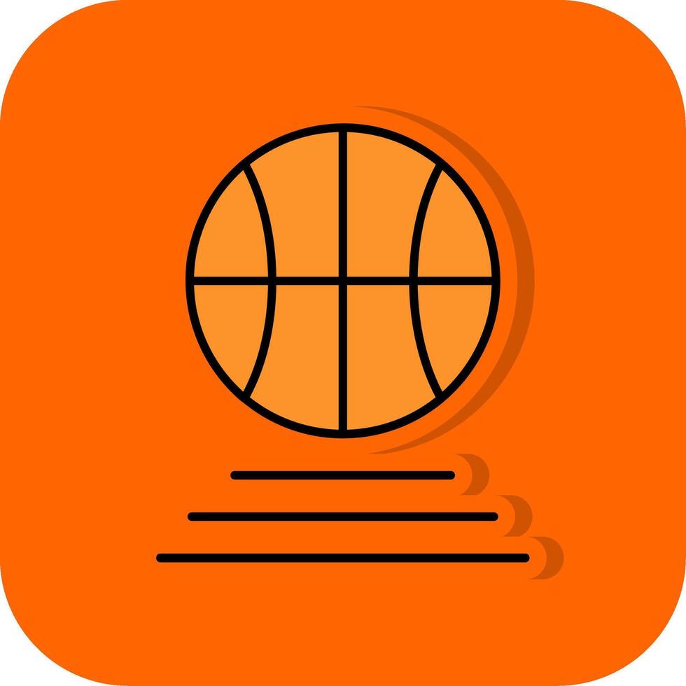 Basketball gefüllt Orange Hintergrund Symbol vektor