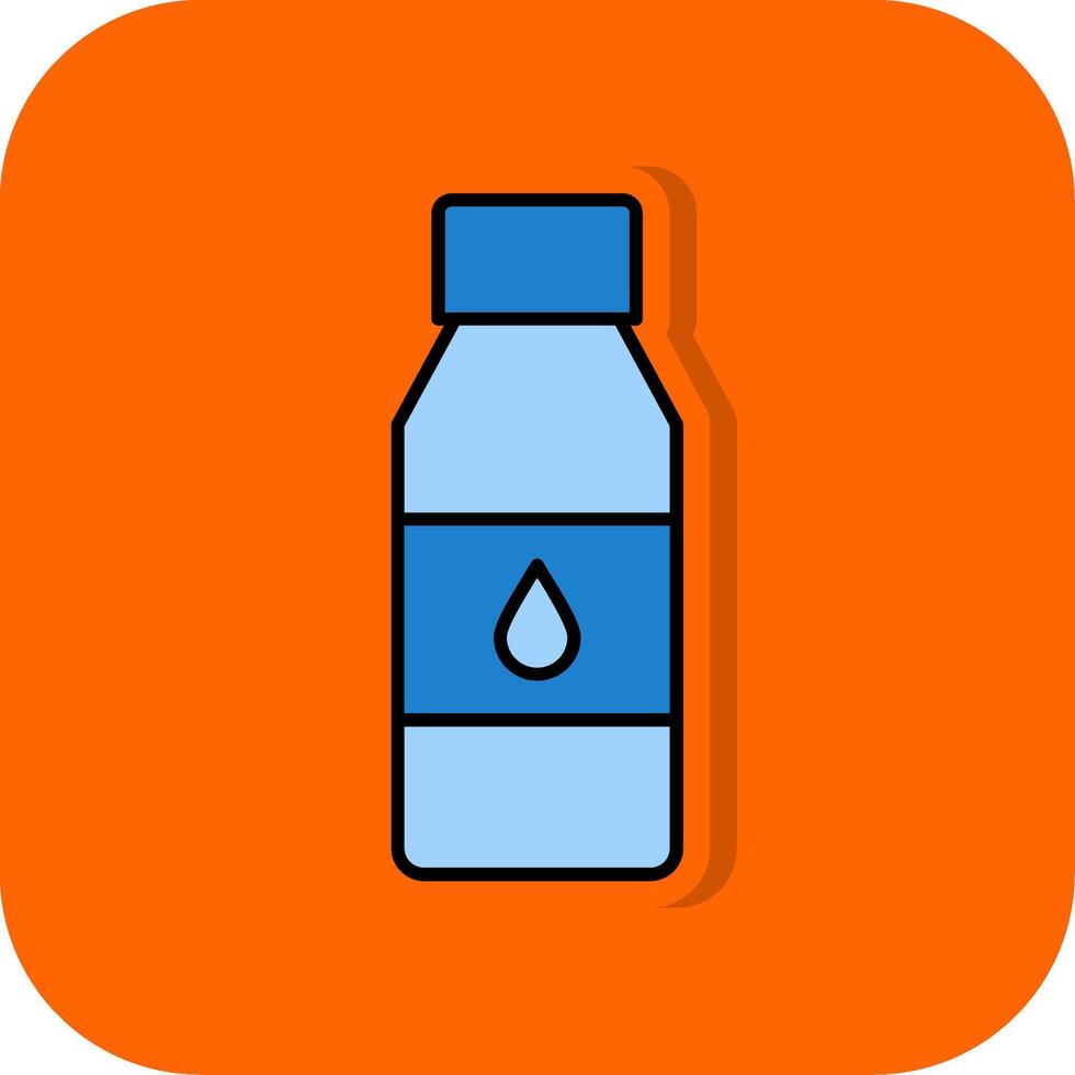 flaska fylld orange bakgrund ikon vektor