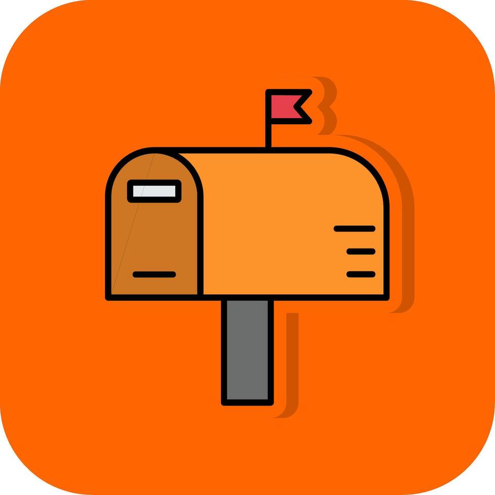 brevlåda fylld orange bakgrund ikon vektor