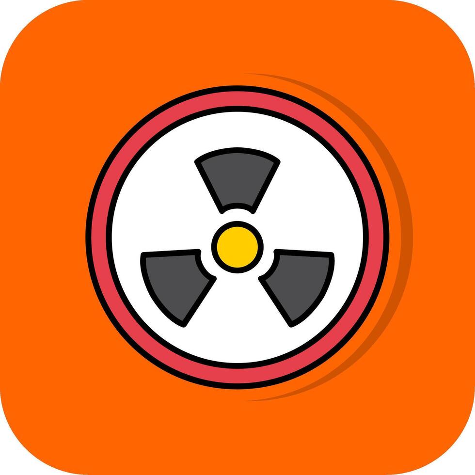 Radioaktivität gefüllt Orange Hintergrund Symbol vektor