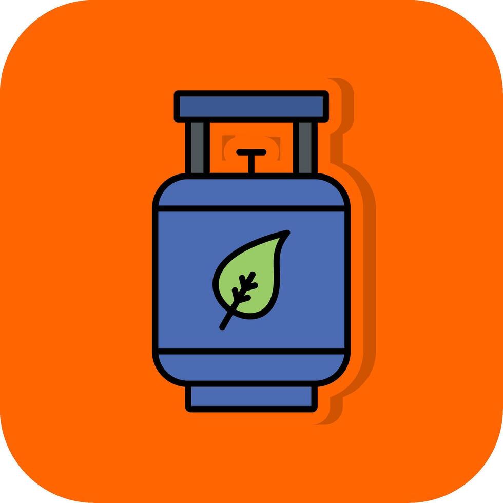 Öko Gas gefüllt Orange Hintergrund Symbol vektor