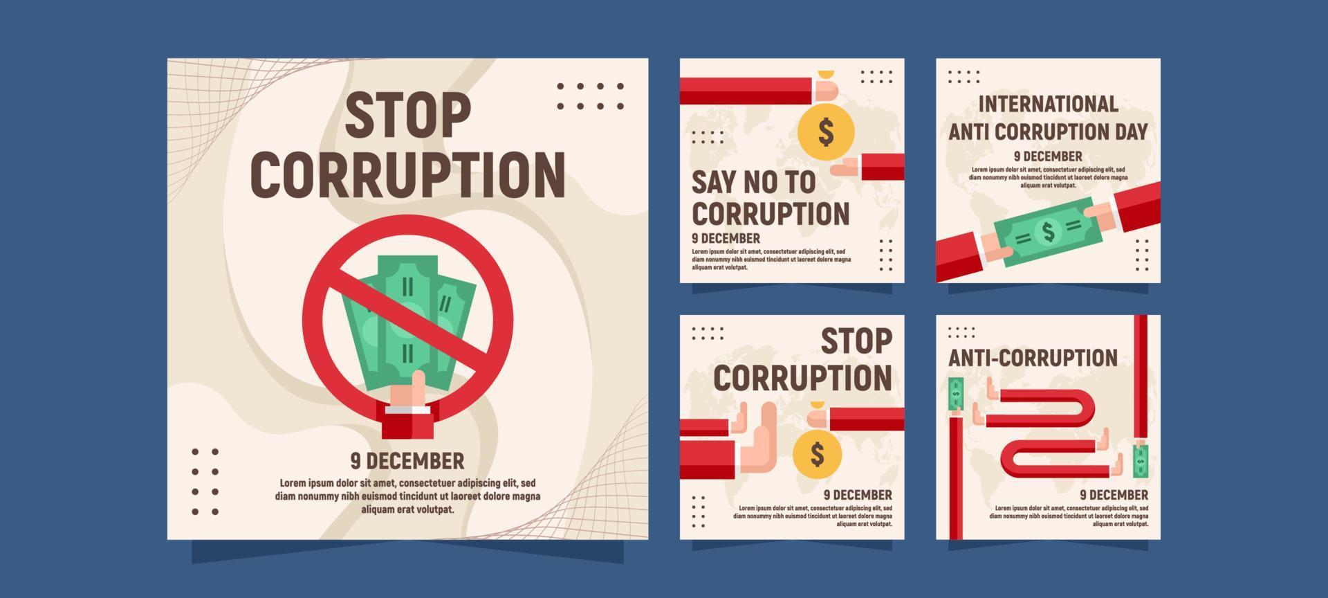 Anti-Korruptions-Social-Media-Sammlung vektor