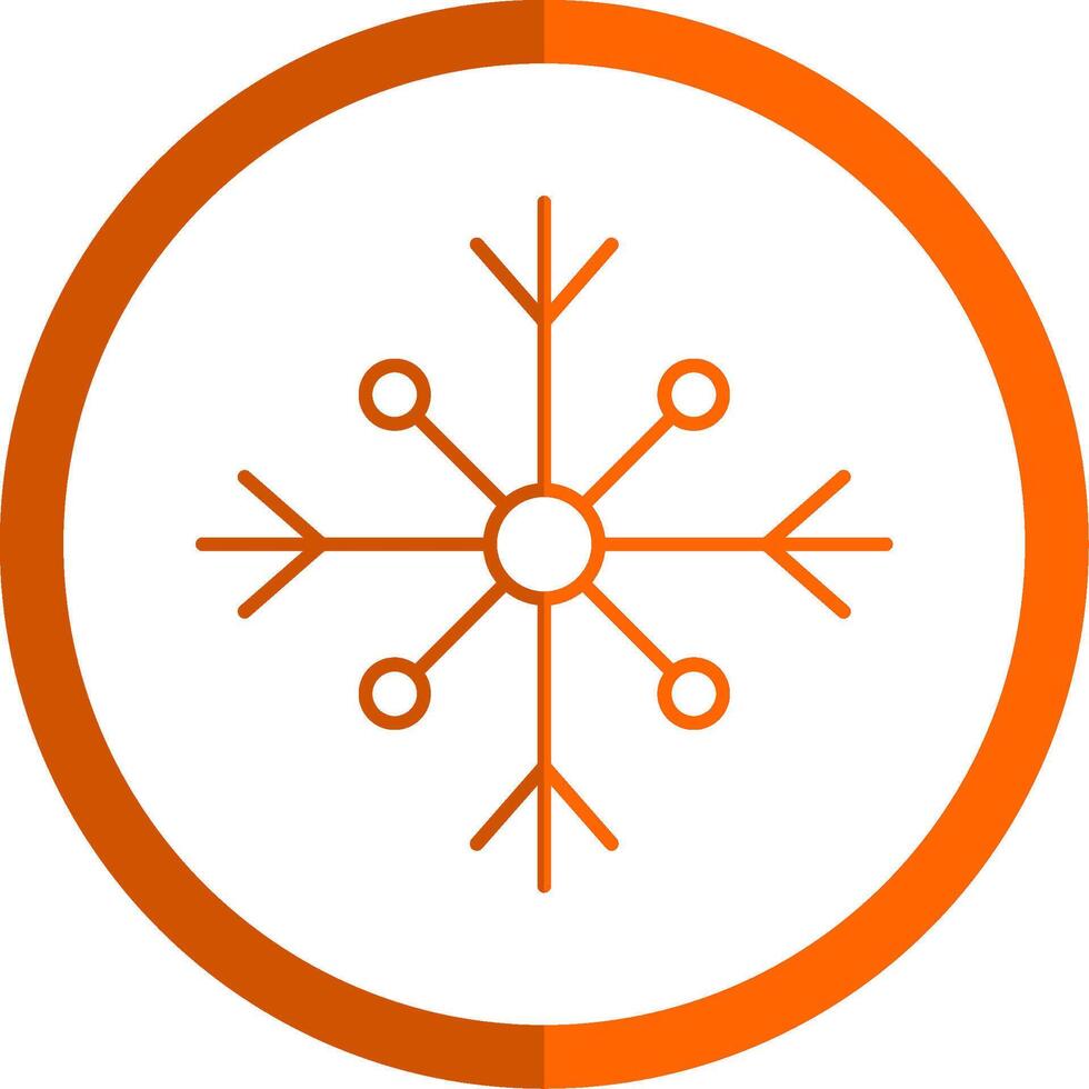 snö linje orange cirkel ikon vektor