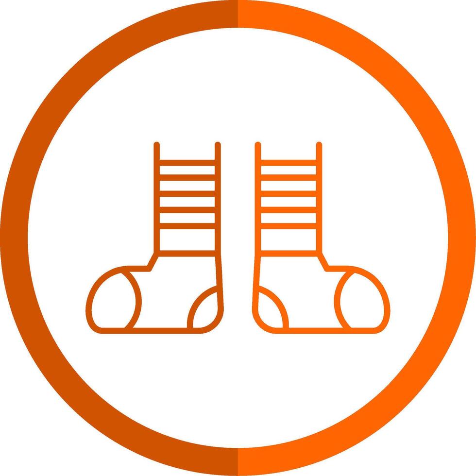 Clown Schuhe Linie Orange Kreis Symbol vektor