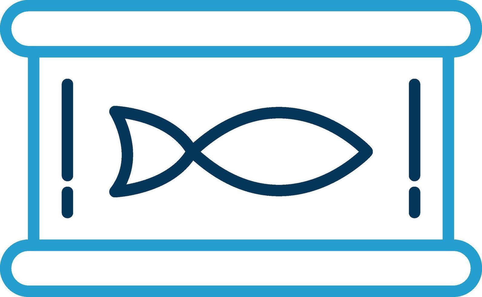 Thunfisch Linie Blau zwei Farbe Symbol vektor