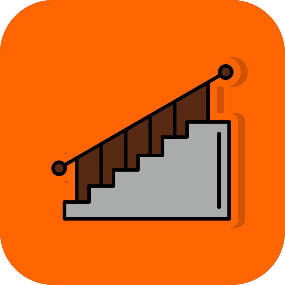 Treppe gefüllt Orange Hintergrund Symbol vektor