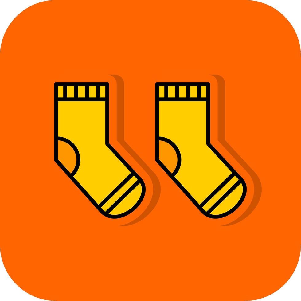 Socke gefüllt Orange Hintergrund Symbol vektor