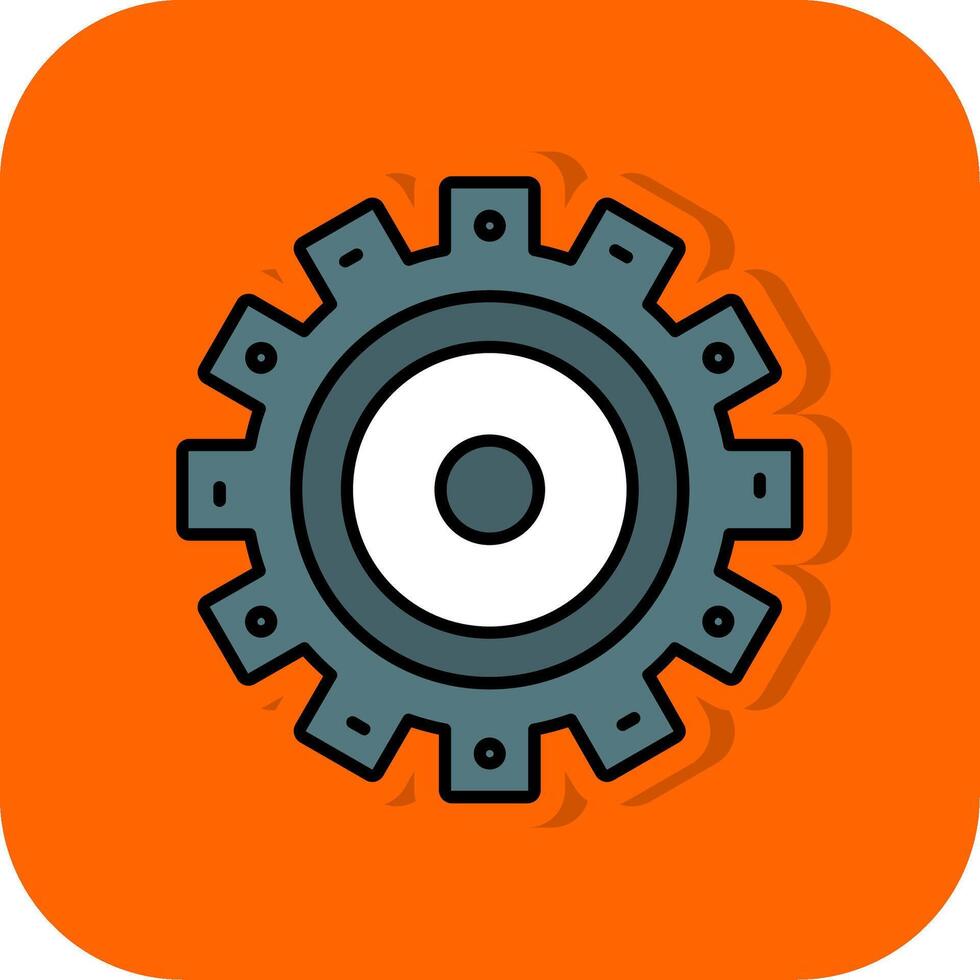 miljö fylld orange bakgrund ikon vektor