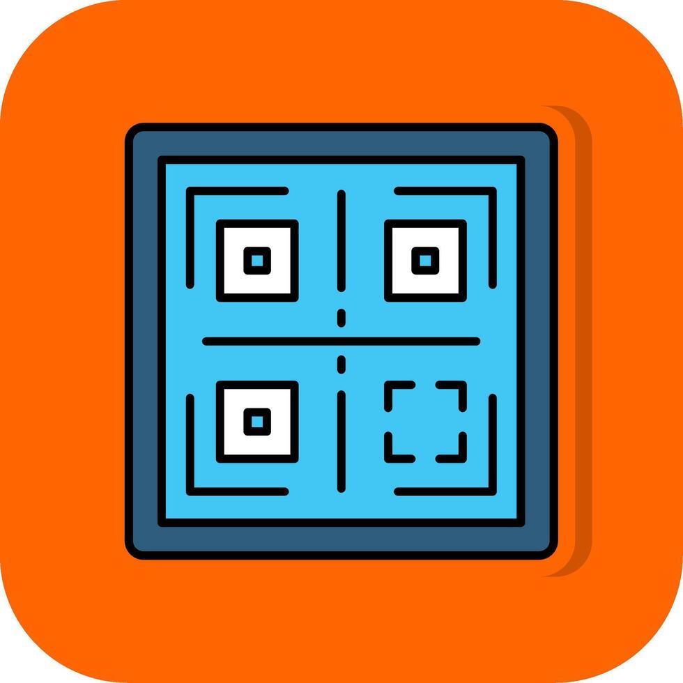 qr gefüllt Orange Hintergrund Symbol vektor