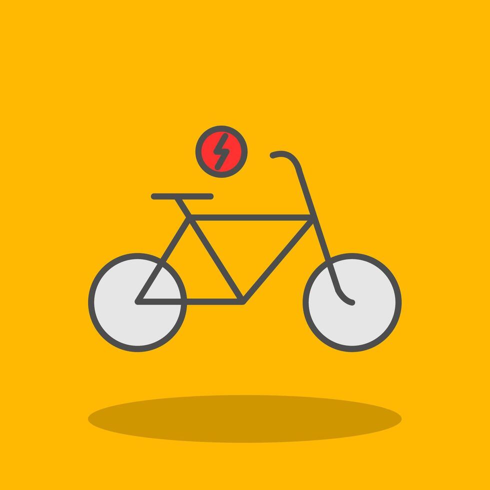 elektrisk cykel fylld skugga ikon vektor