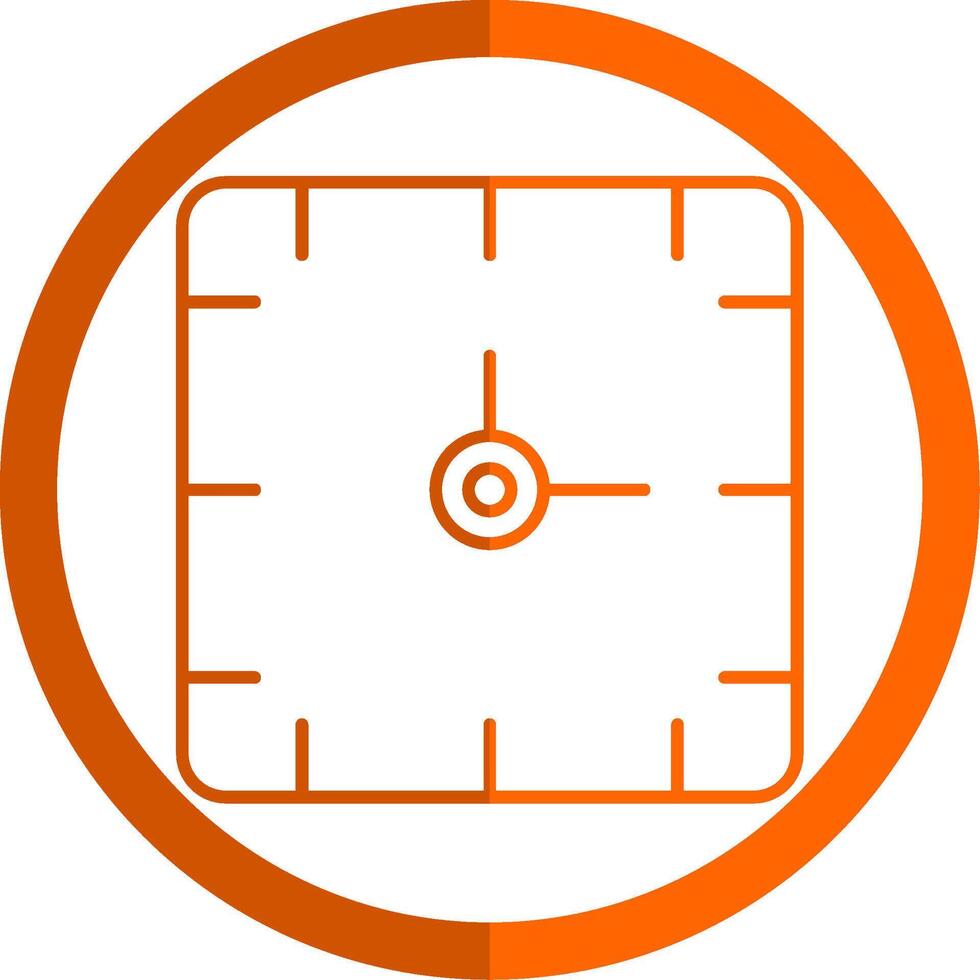 Uhr Linie Orange Kreis Symbol vektor