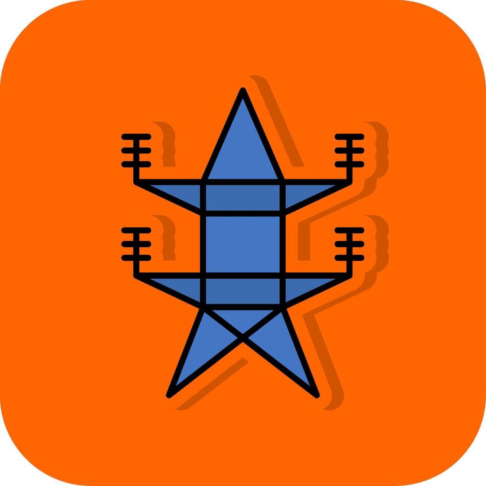 Elektrizität gefüllt Orange Hintergrund Symbol vektor