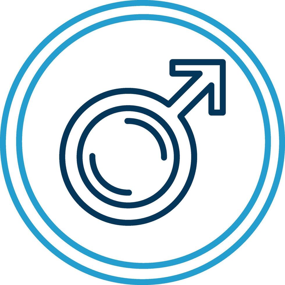 manlig symbol linje blå två Färg ikon vektor