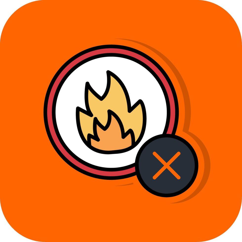 Nein Feuer gefüllt Orange Hintergrund Symbol vektor