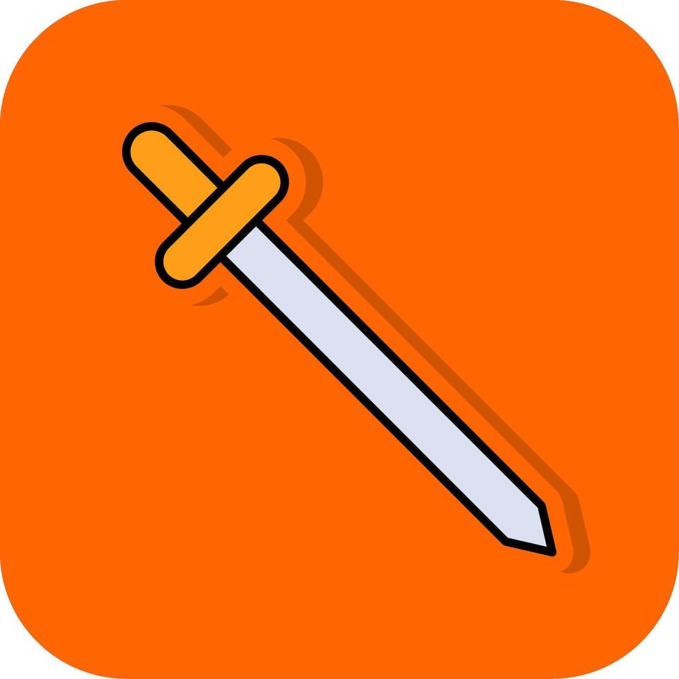 Säbel gefüllt Orange Hintergrund Symbol vektor