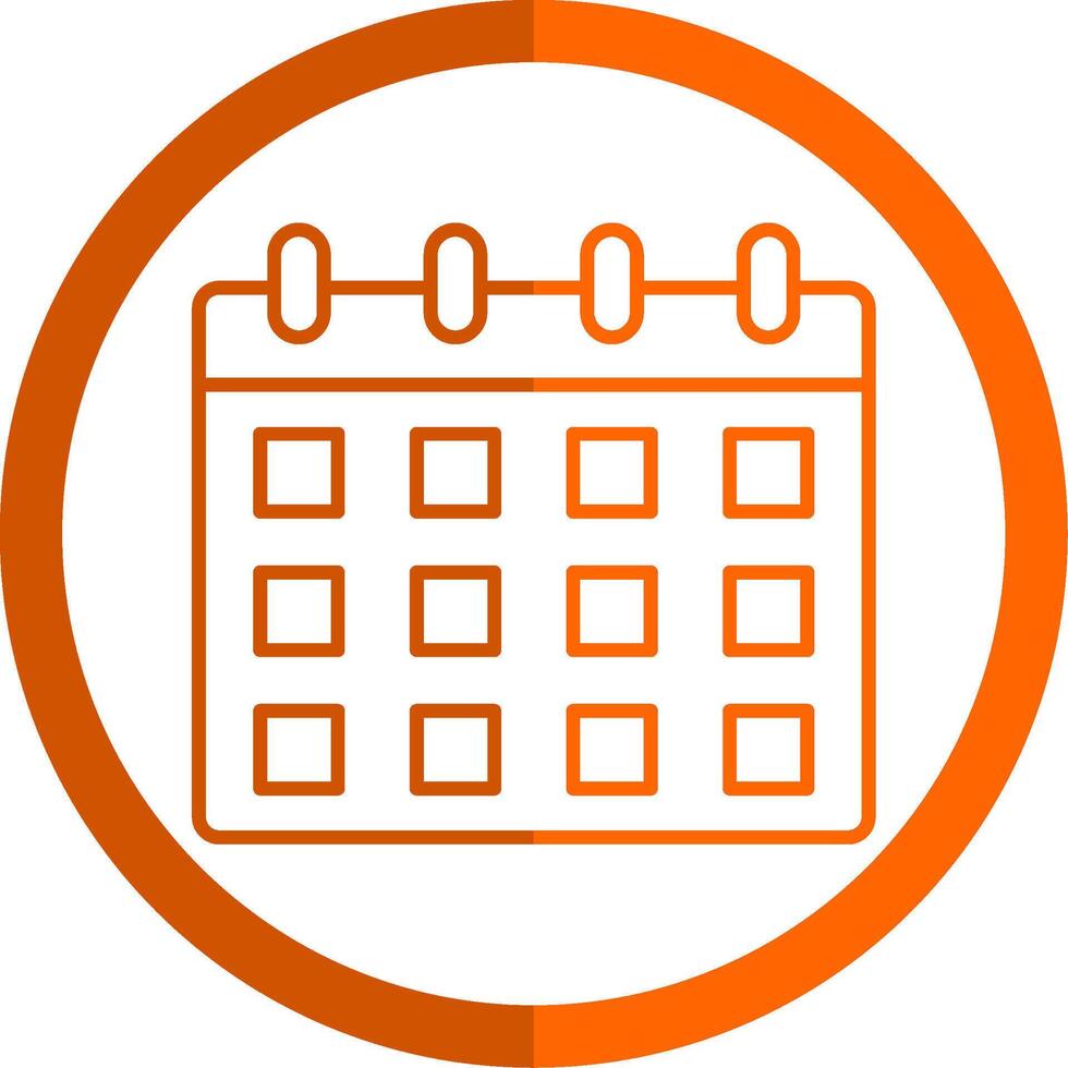 Kalender Linie Orange Kreis Symbol vektor