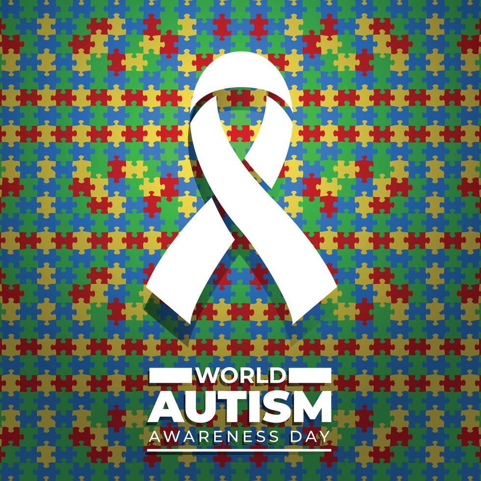 Welt Autismus Tag Hintergrund 2 April Welt Autismus Bewusstsein Tag Hintergrund vektor