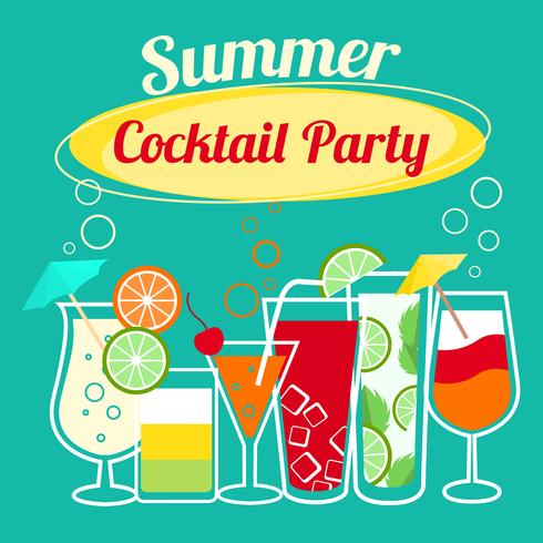 Sommer-Cocktailpartyschablone vektor