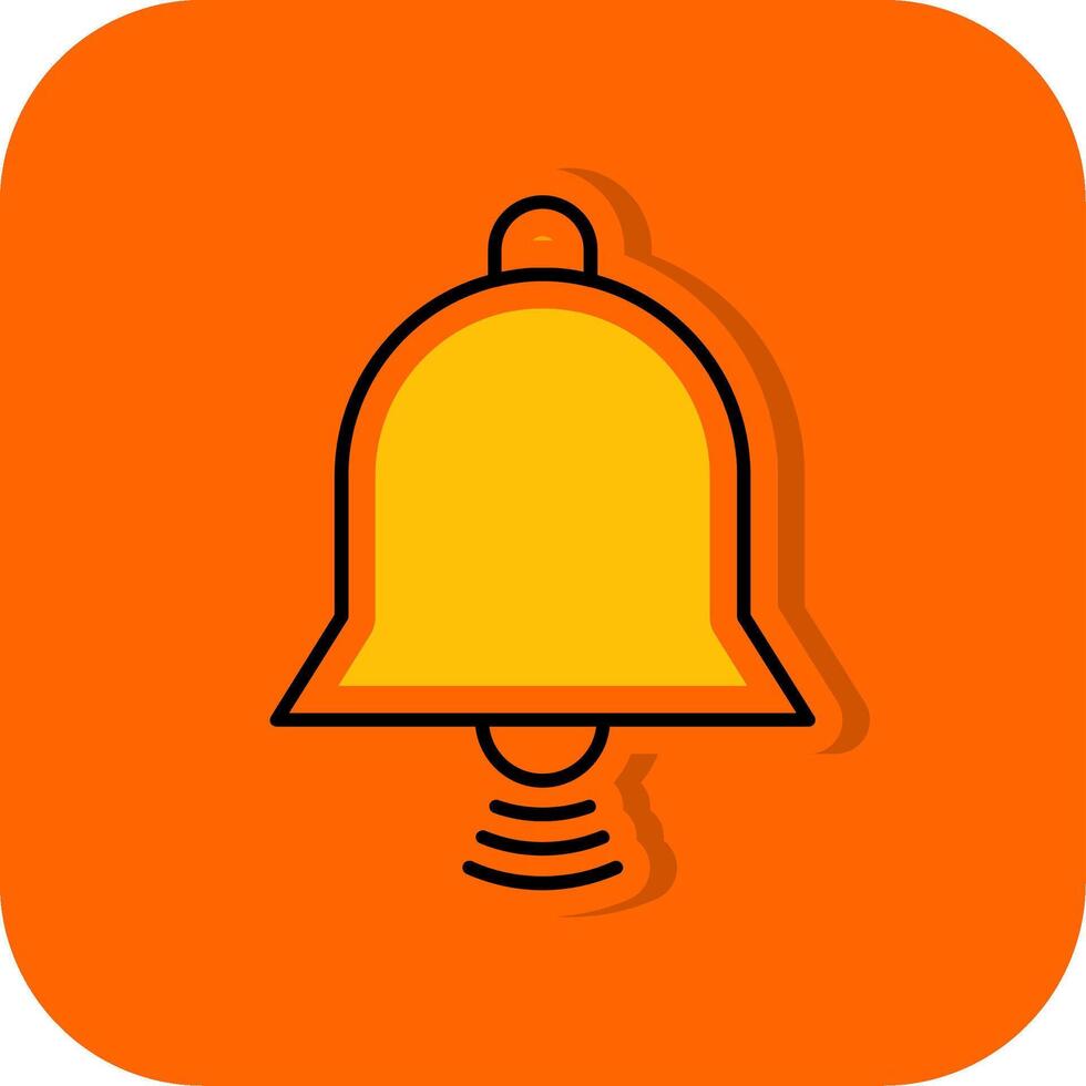 Glocke gefüllt Orange Hintergrund Symbol vektor