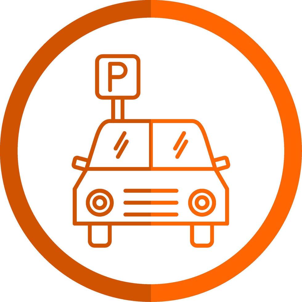 Parkplatz Linie Orange Kreis Symbol vektor