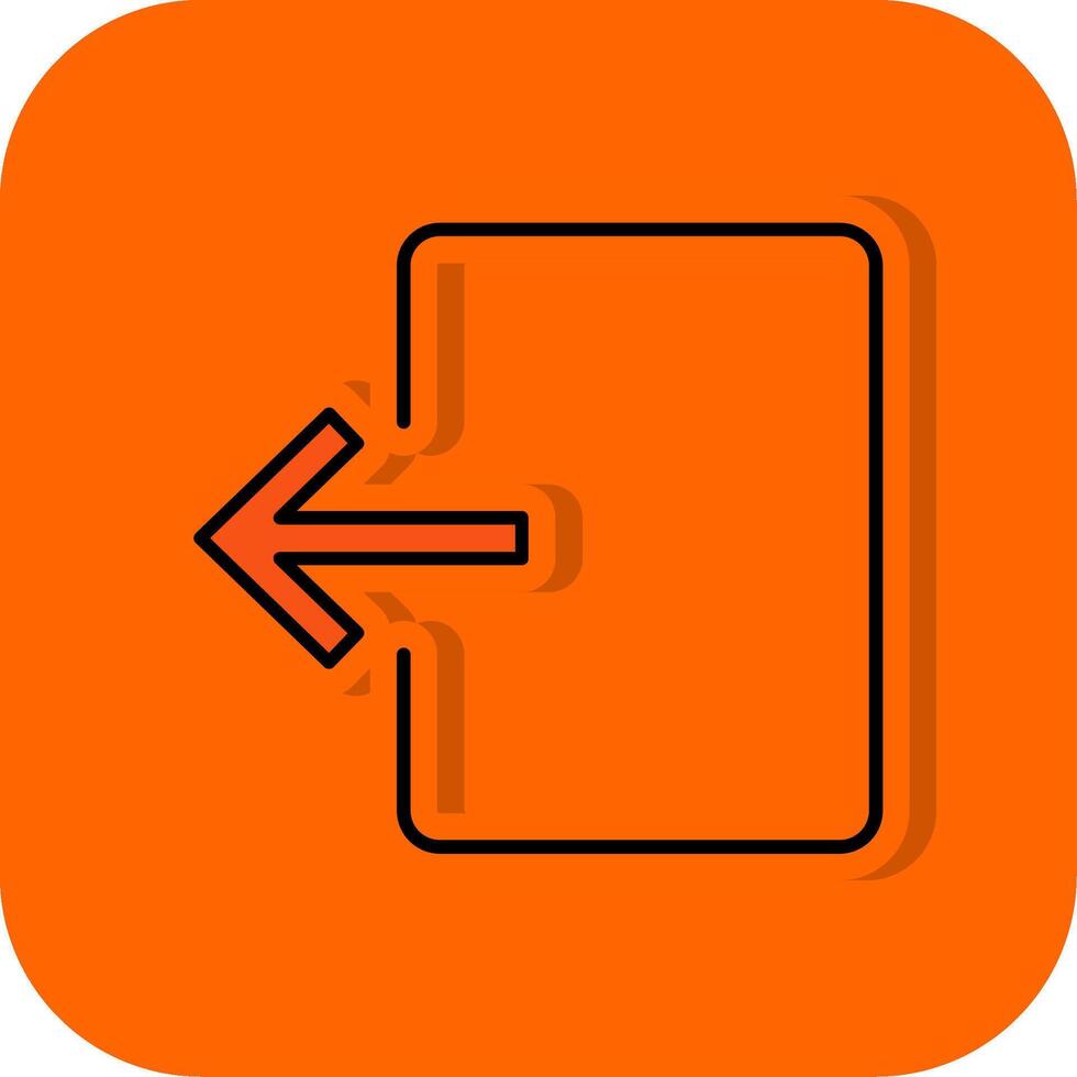 utgång dörr fylld orange bakgrund ikon vektor