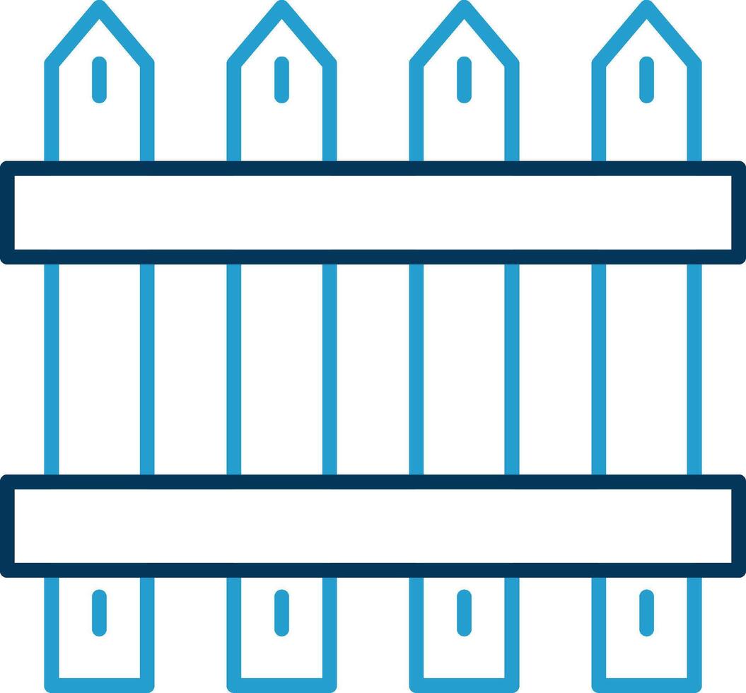 staket linje blå två Färg ikon vektor