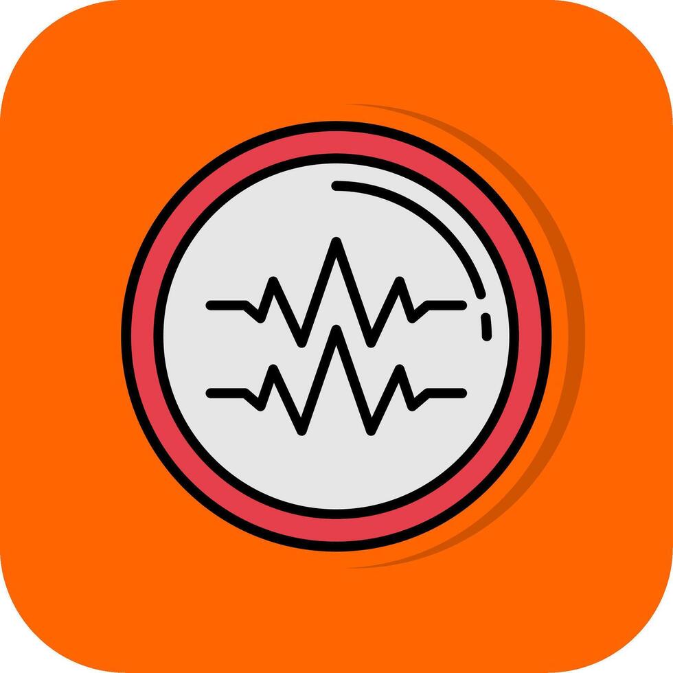 ljud takter fylld orange bakgrund ikon vektor