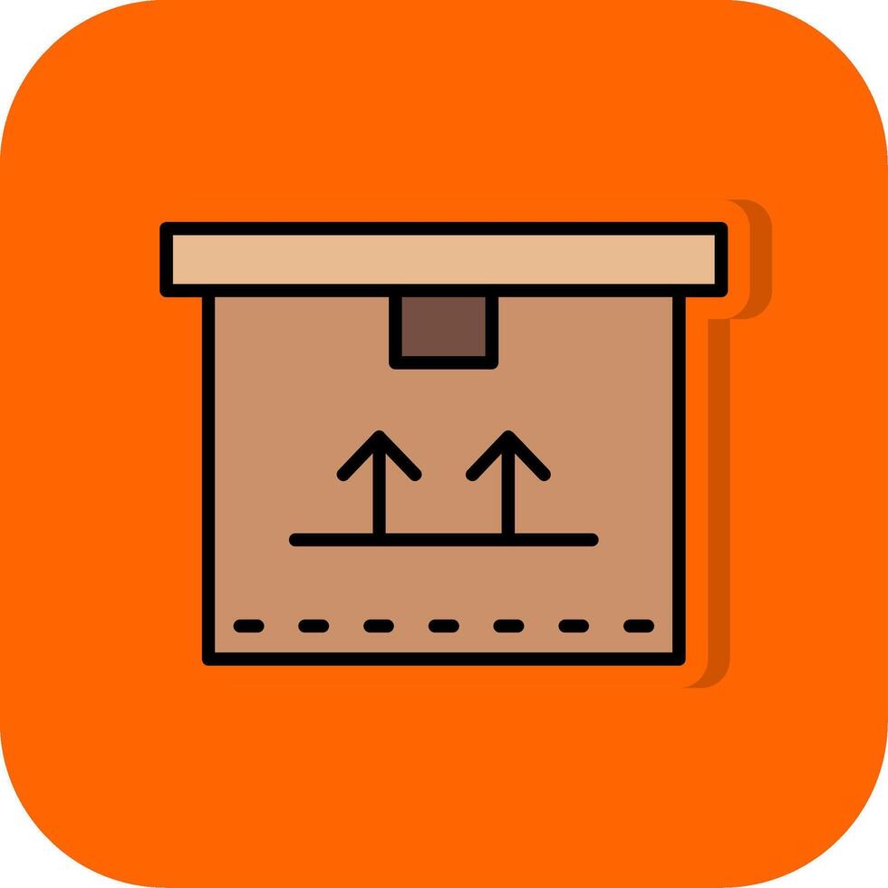 Karton Box gefüllt Orange Hintergrund Symbol vektor