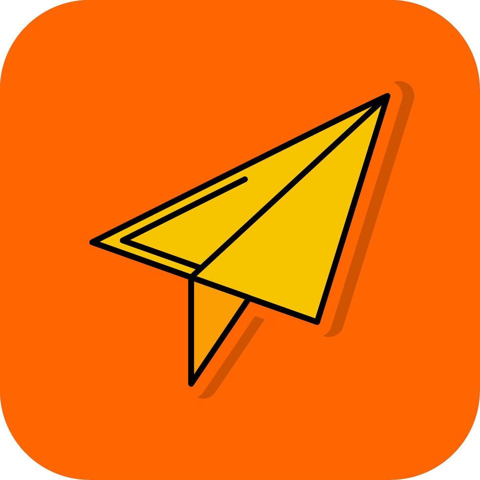 papper plan fylld orange bakgrund ikon vektor