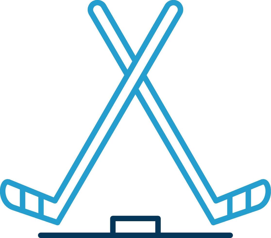 Eis Eishockey Linie Blau zwei Farbe Symbol vektor