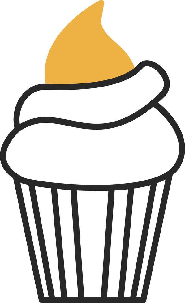 Cupcake gehäutet gefüllt Symbol vektor