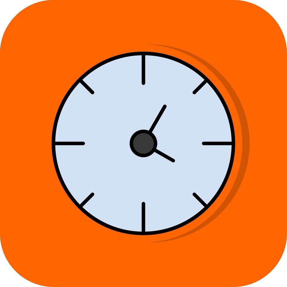 Uhr gefüllt Orange Hintergrund Symbol vektor