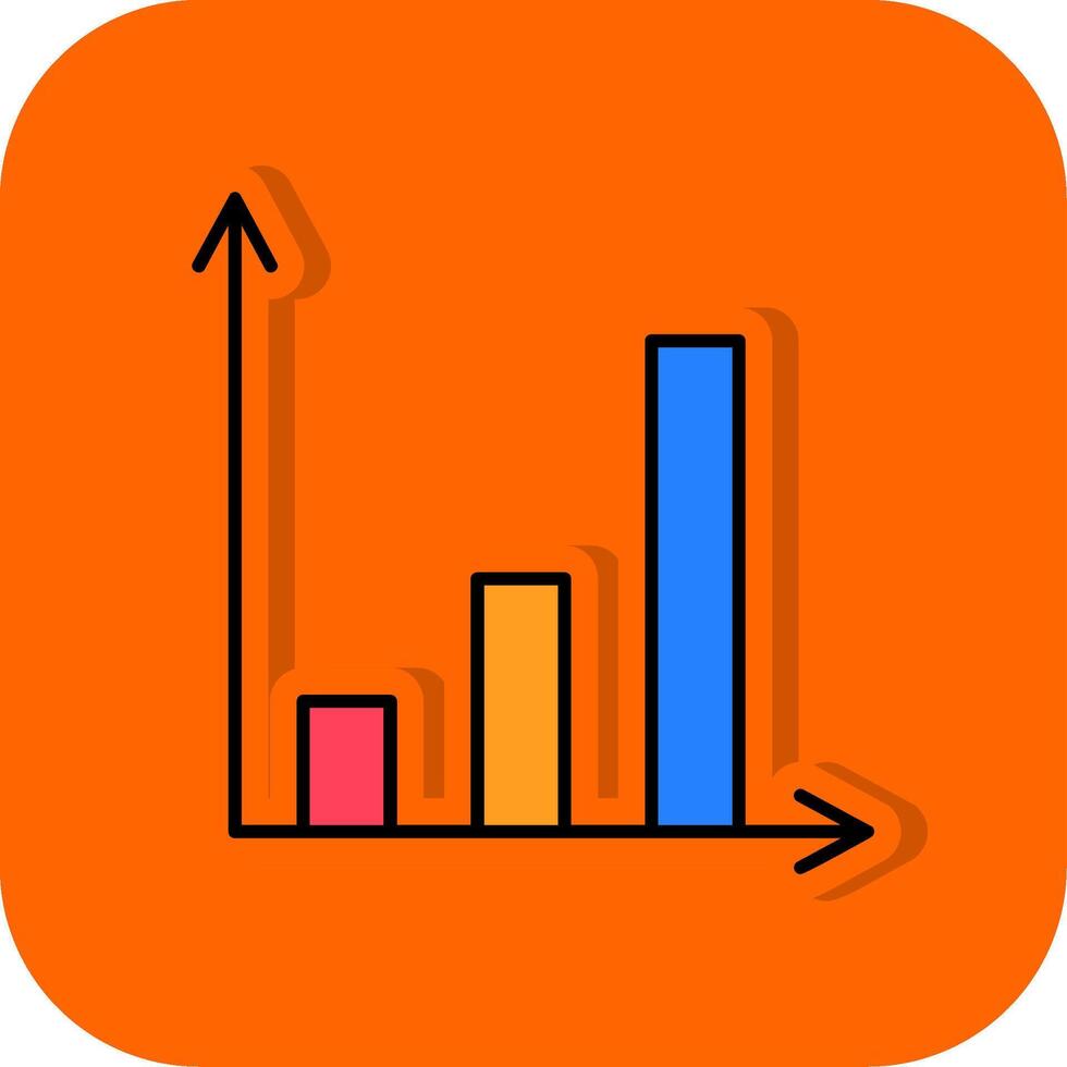 Wachstum gefüllt Orange Hintergrund Symbol vektor