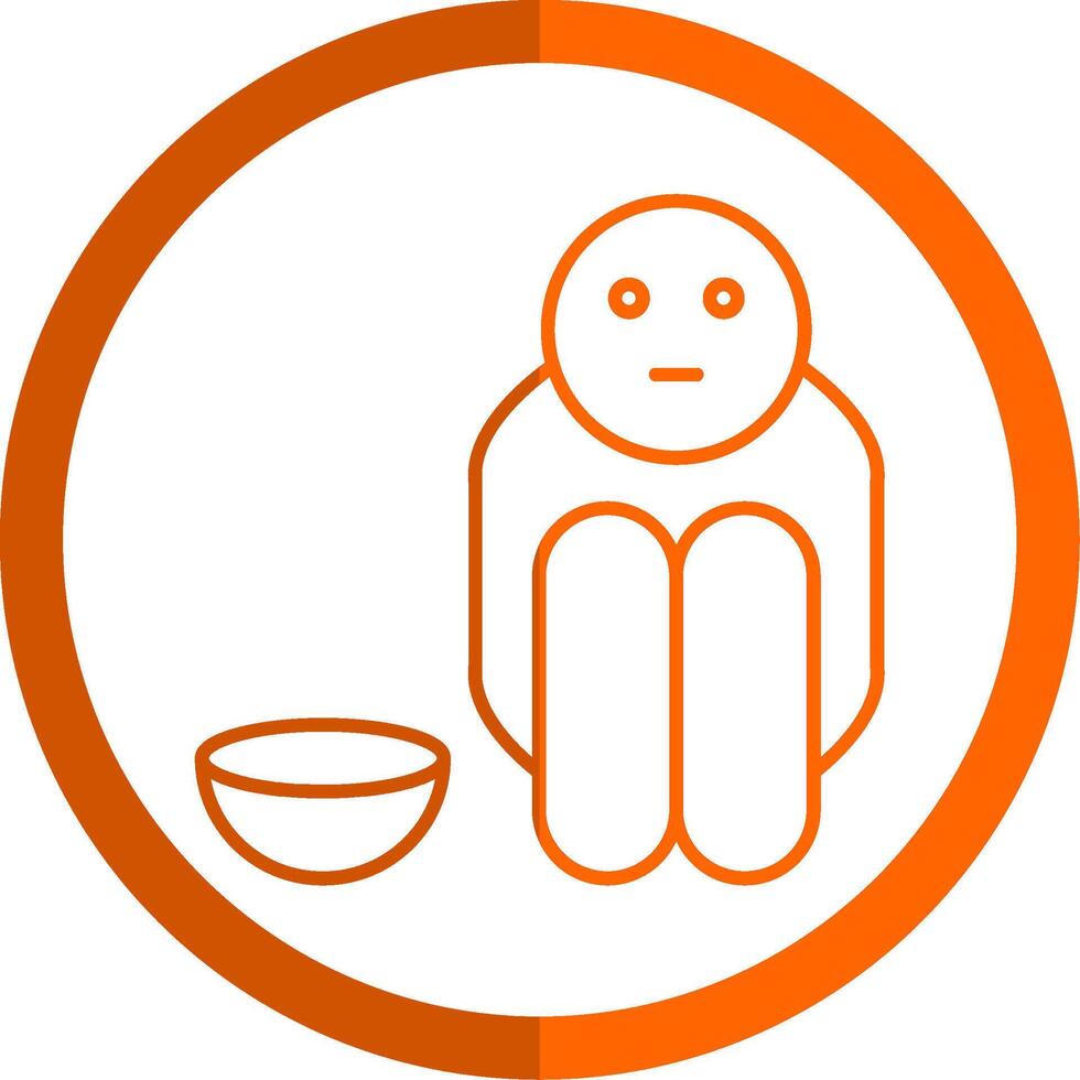 Hunger Linie Orange Kreis Symbol vektor