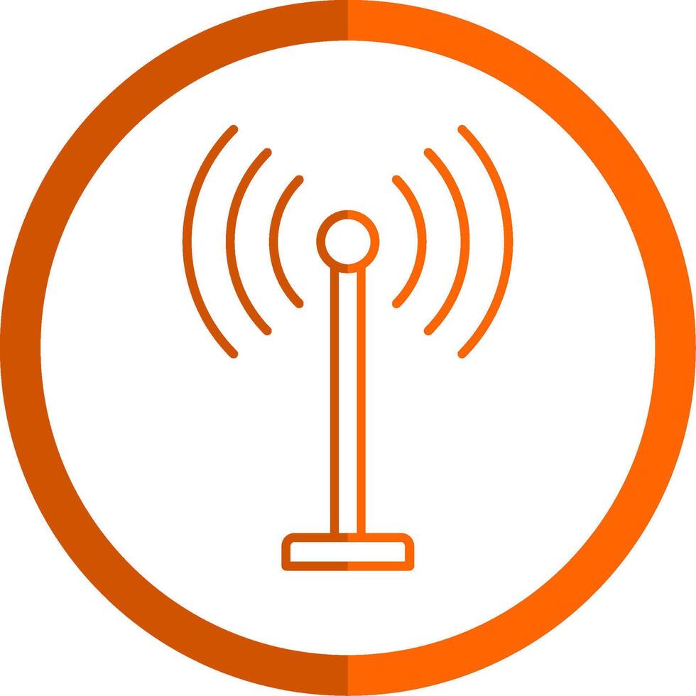 Antenne Linie Orange Kreis Symbol vektor