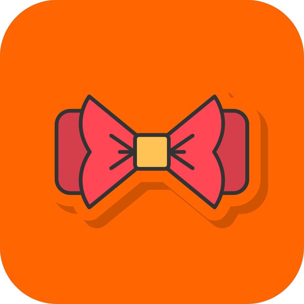 Bogen Krawatte gefüllt Orange Hintergrund Symbol vektor