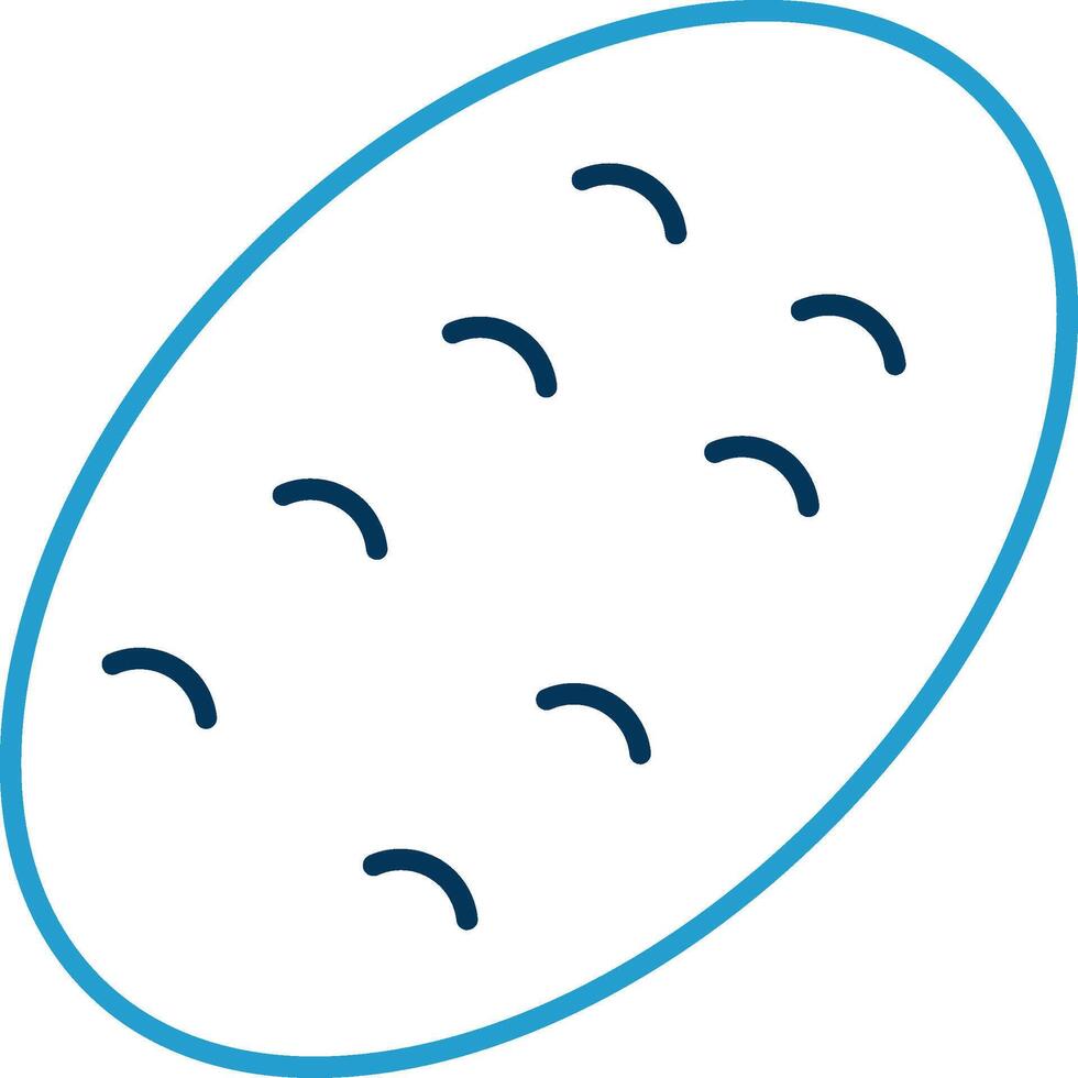 potatis linje blå två Färg ikon vektor