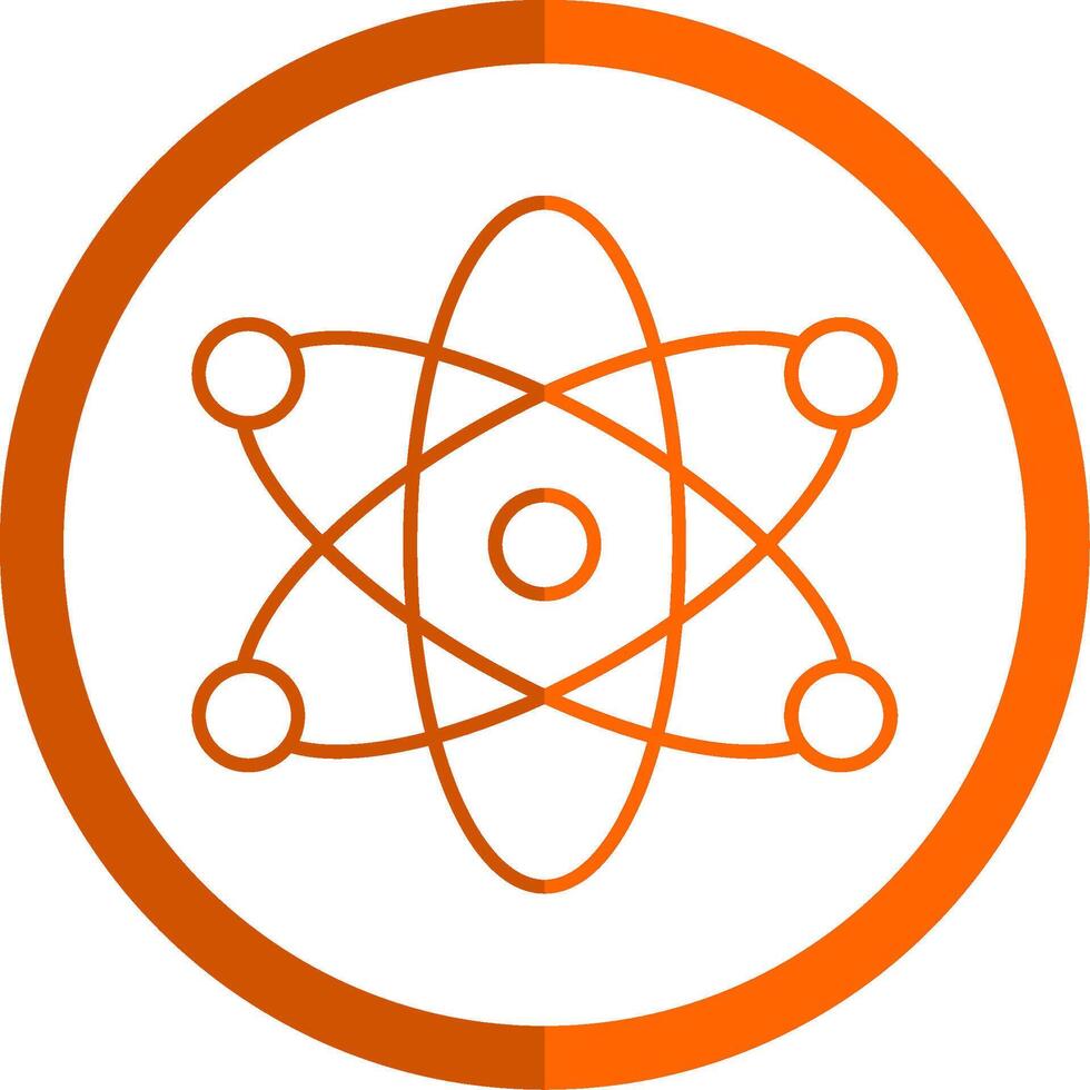 atom linje orange cirkel ikon vektor