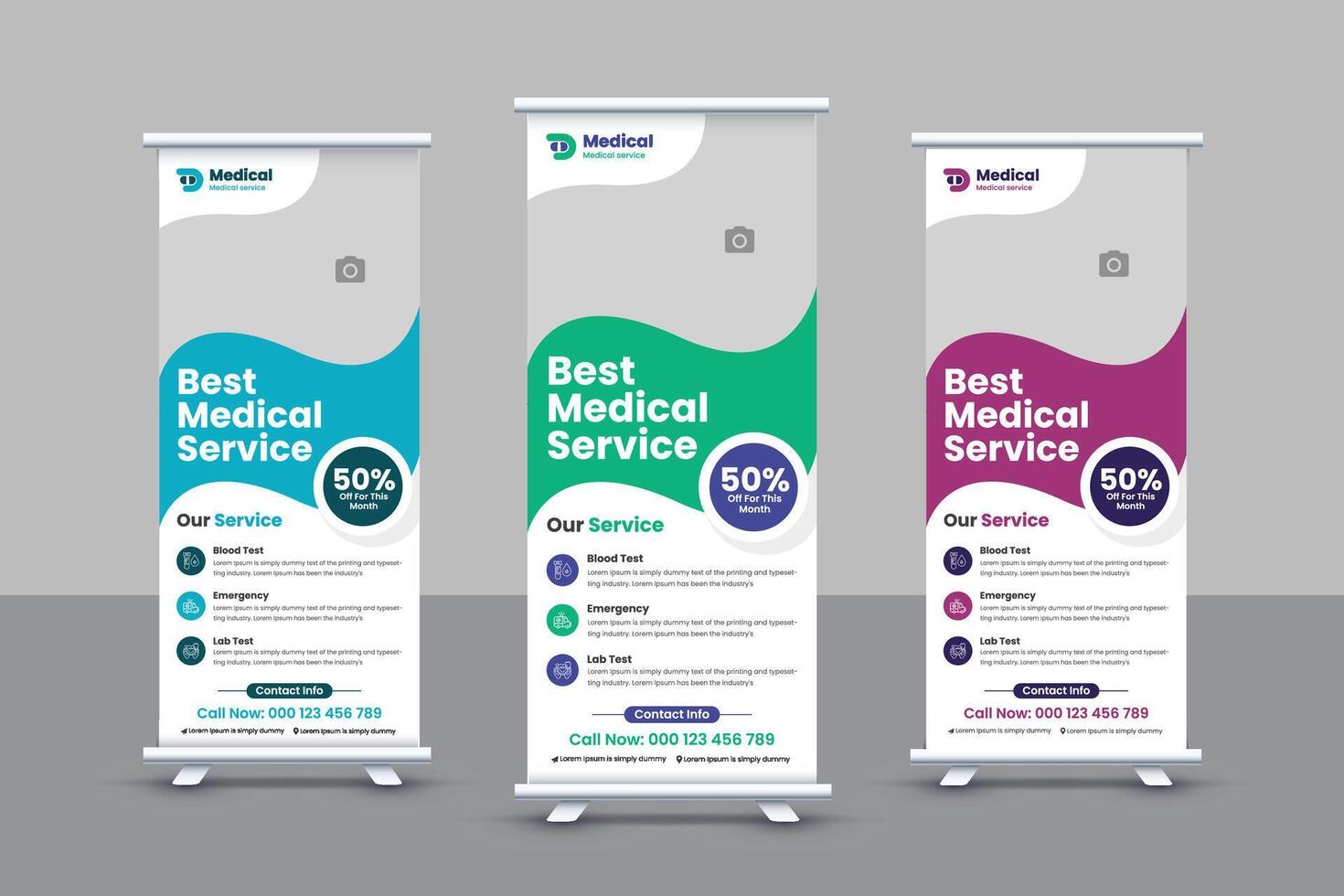 medizinische Roll-Up-Banner-Vorlage vektor