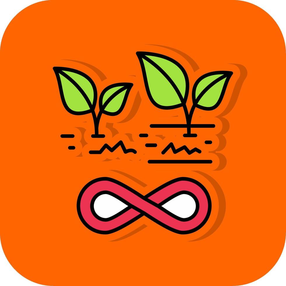 hållbar lantbruk fylld orange bakgrund ikon vektor