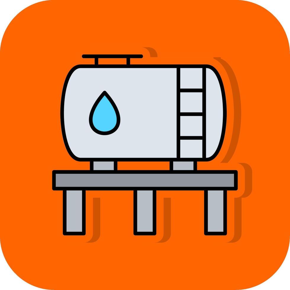 tank fylld orange bakgrund ikon vektor