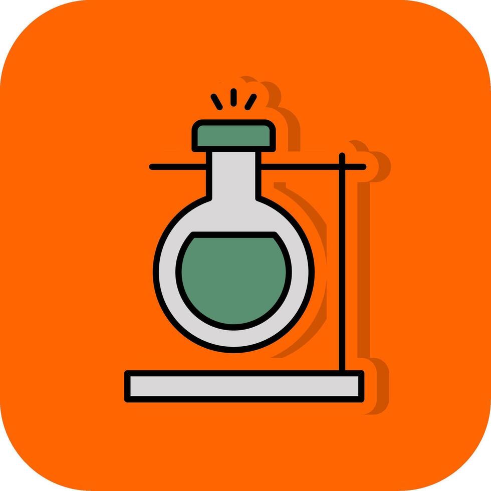 Labor gefüllt Orange Hintergrund Symbol vektor
