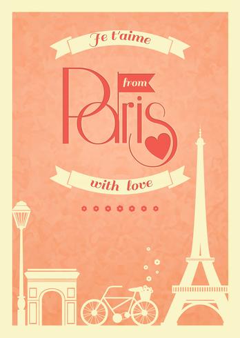 Liebe Paris Vintage Retro-Plakat vektor