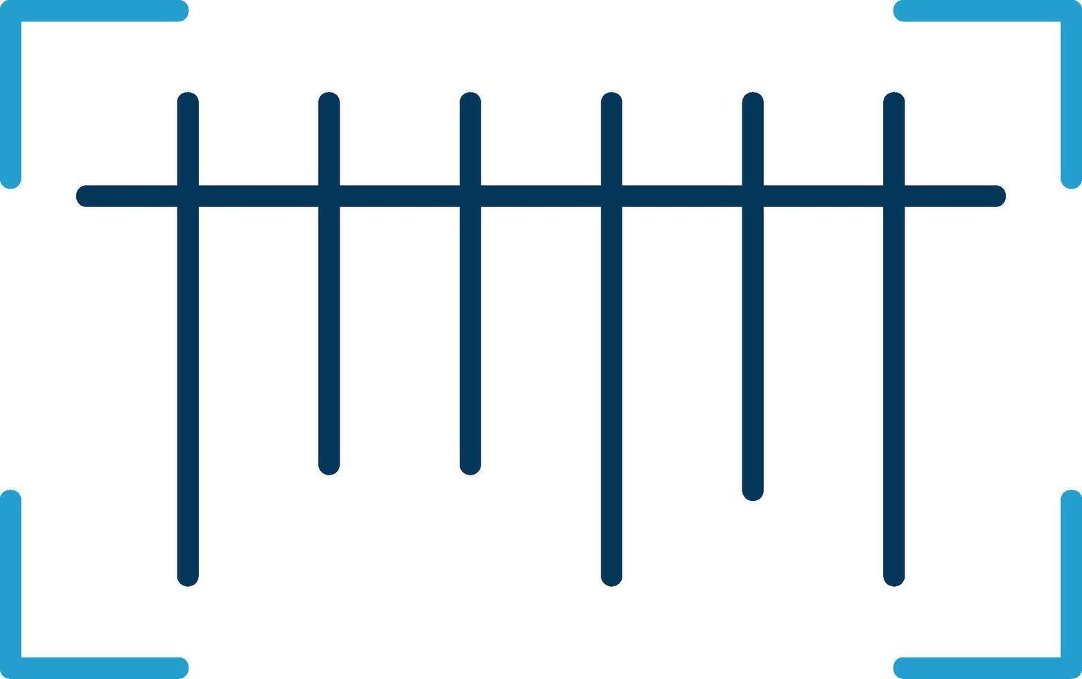 streckkod linje blå två Färg ikon vektor