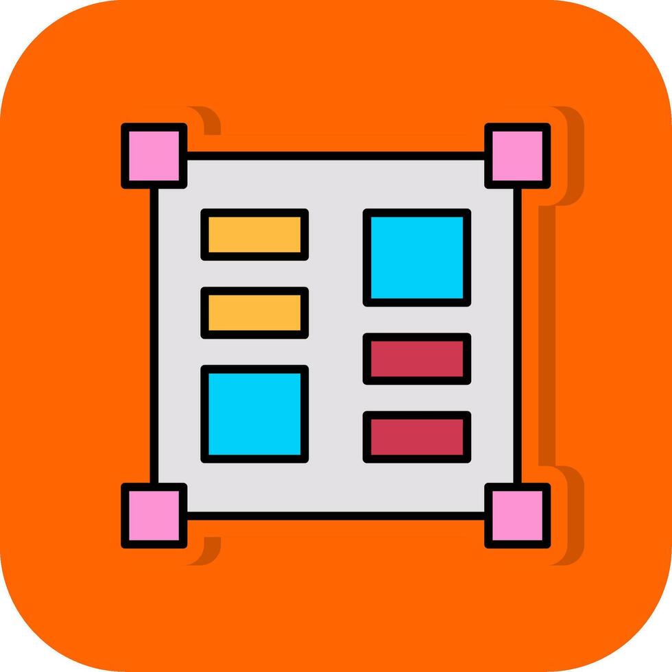 Layout Werkzeuge gefüllt Orange Hintergrund Symbol vektor